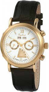 Armbanduhr Weiß Silber Schwarz Leder Engelhardt 385702029061