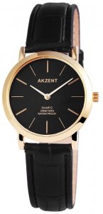 Armbanduhr Anthrazit Schwarz Gold Metall Akzent