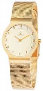 Armbanduhr Weiss/Creme Gold Edelstahl Meshband OBAKU V133LGGMG 