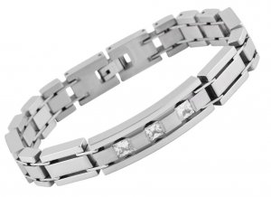 Armband Silber Crystal Edelstahl Akzent 