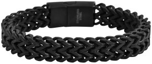 Armband Panzerkette Schwarz Edelstahl Akzent 22cm