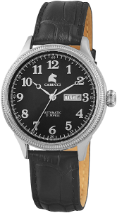 Armbanduhr Schwarz Silber Leder CARUCCI CA2209BK 