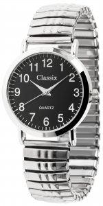 Armbanduhr Schwarz Silber Metall Zugband Classix 2700007
