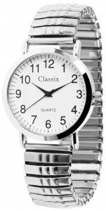 Armbanduhr Weiss Silber Metall Zugband Classix 2700007