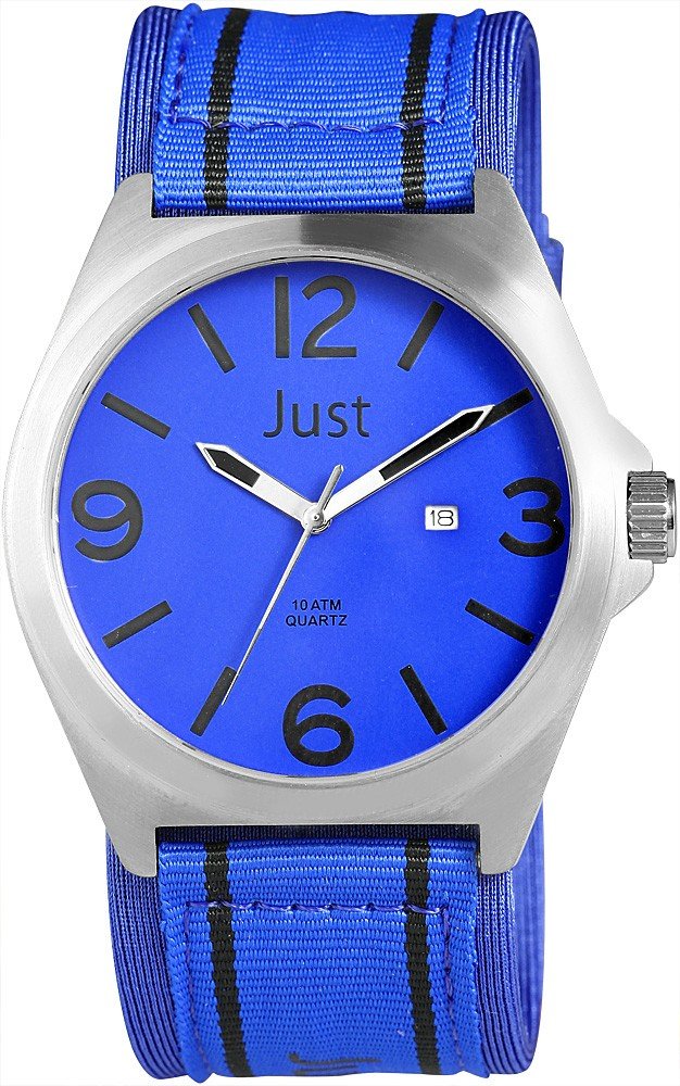 Armbanduhr Blau Silber Schwarz Textil JUST JU20116