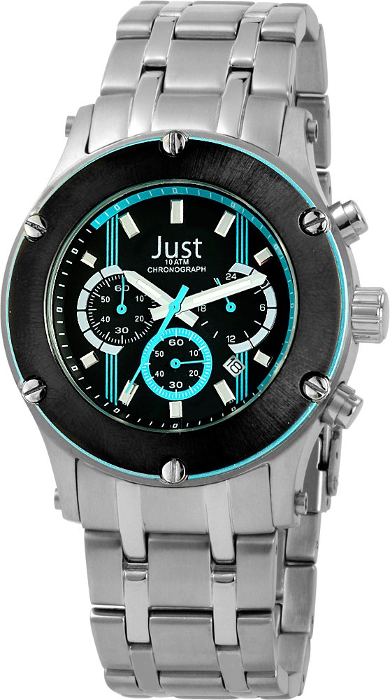 Armbanduhr Schwarz Blau Silber JUST JU20148