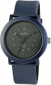 Armbanduhr Schwarz Blau Kunstleder JUST 48-S9627