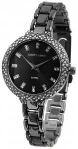 Armbanduhr Schwarz Crystal Metall Excellanc 1800086
