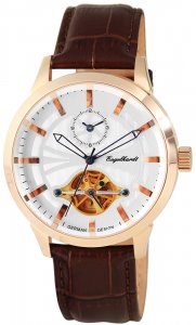 Armbanduhr Silber Rosé Braun Leder Engelhardt 388932529007