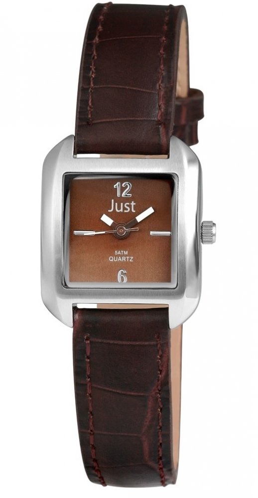 Armbanduhr Braun Silber Leder JUST JU10056