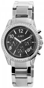 Armbanduhr Schwarz Silber Crystal Metall JUST JU10070-005