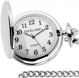 Taschenuhr Silber / Weiss Metall Excellanc 4000007