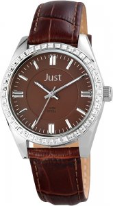 Armbanduhr Braun Silber Crystal Leder JUST JU10050