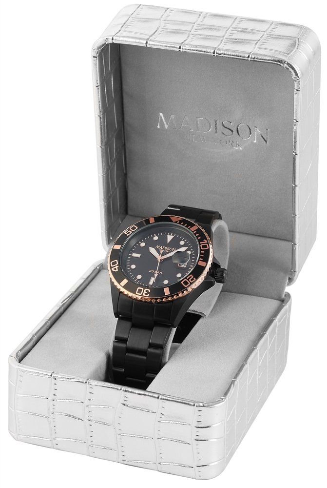 Armbanduhr Schwarz Rose Metall Madison G4790A3 GLAMOR® William 