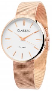 Armbanduhr Weiss Rosé Metall Classix 1800106