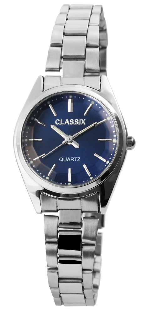 Armbanduhr Blau Silber Cutglas Metall Classix 1800104