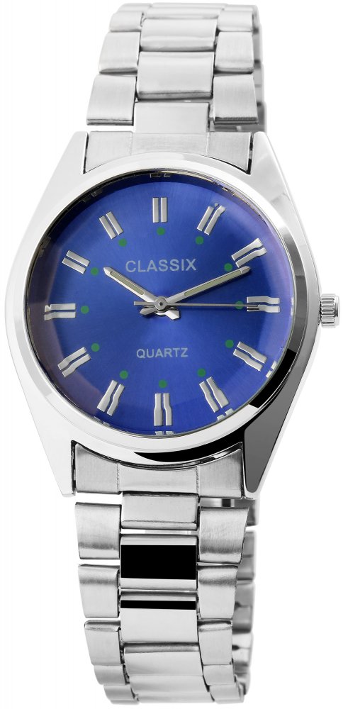 Armbanduhr Blau Silber Cutglas Metall Classix 2800015