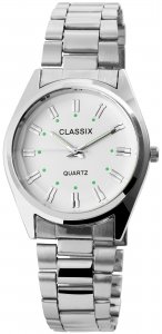 Armbanduhr Weiss Silber Cutglas Metall Classix 2800015
