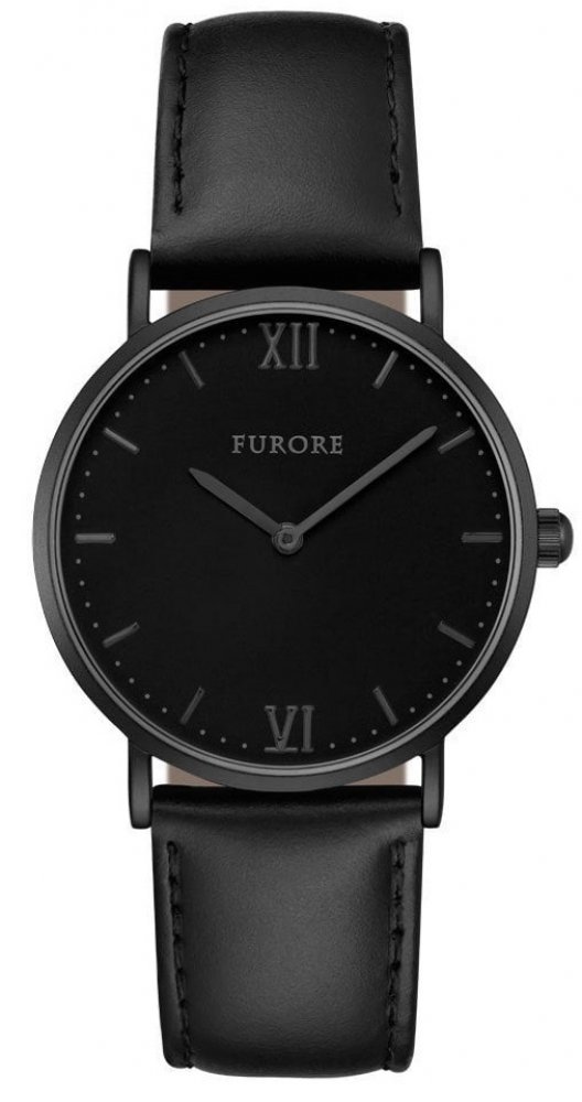 Armbanduhr Schwarz Leder Black Wave FURORE FU1007