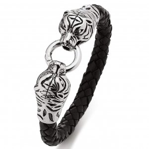 Armband Silber Schwarz Edelstahl TIGER GOOIX 414-00877