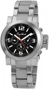Armbanduhr Schwarz Silber Edelstahl Automatik Engelhardt 387727028014