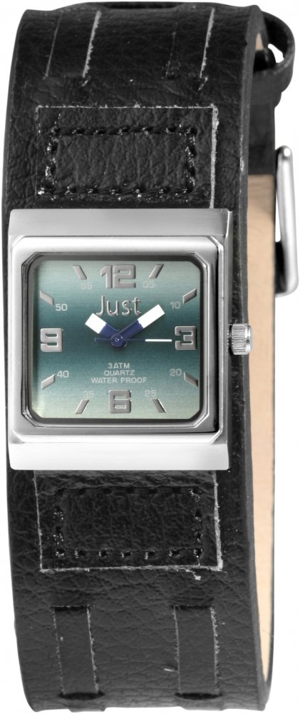 Armbanduhr Blau Silber Schwarz Leder JUST JU10155