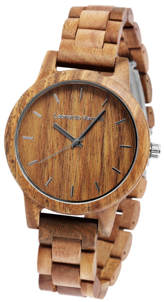 Armbanduhr Holz Braun Walnuss Leonardo Verrelli 2800033-001