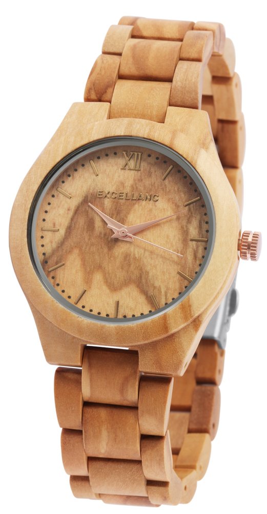 Armbanduhr Holz Olive Braun Excellanc 1800157