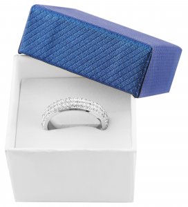 Ringbox Karton Blau Weiß 5 x 5 x 3,5 cm